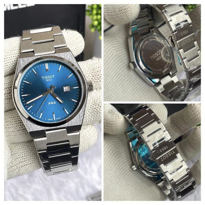 TISSSOT PRX QUARTZ SILVER BLUE AT104