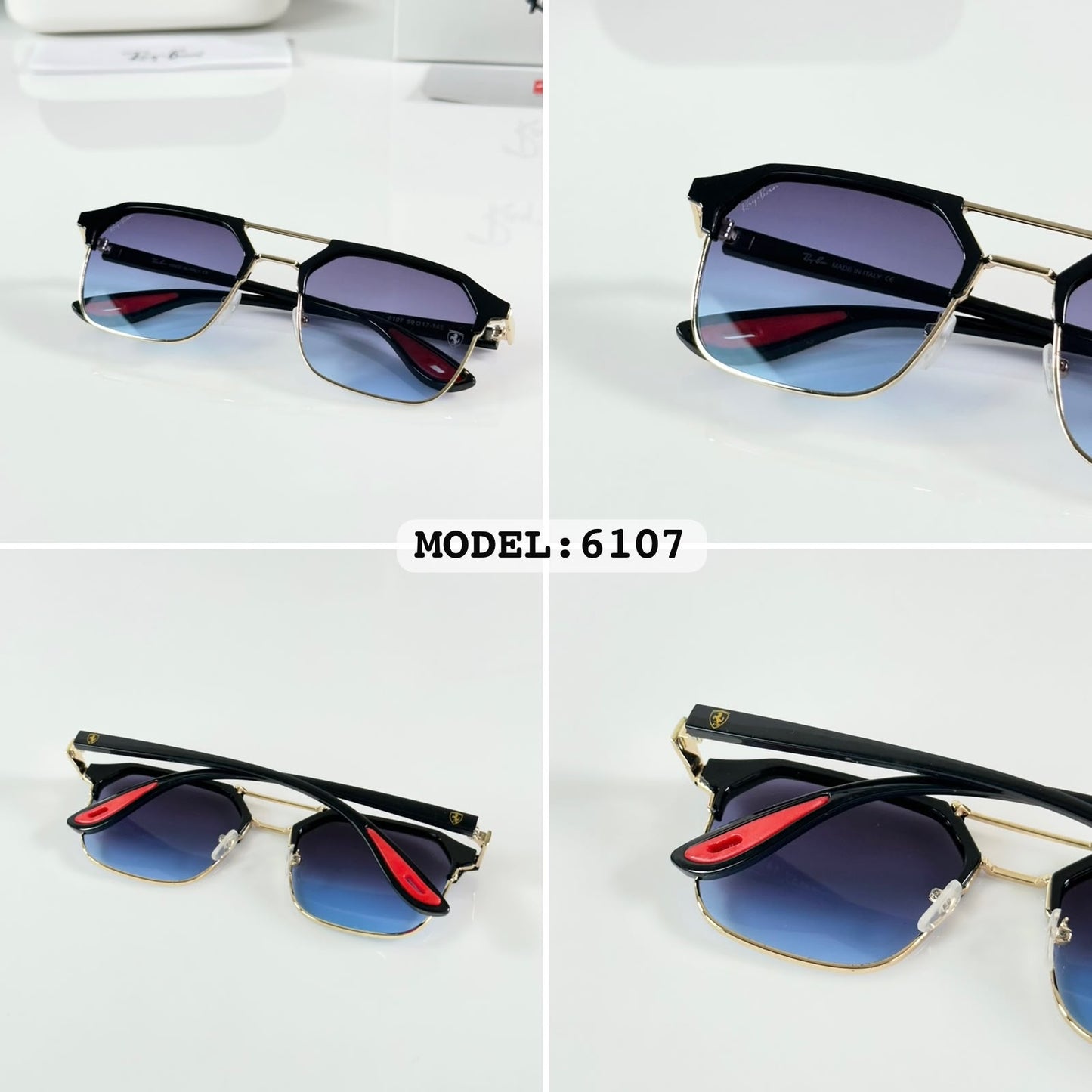 RAYBAN 6107 GOLD BLACK BLUE