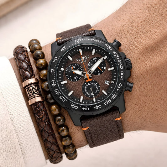 TISSOT. A timepiece built for performance, Inspired by the intensity of the court, this Supersport Chrono Basketball Edition combines Swiss precision with athletic energy. ⌚