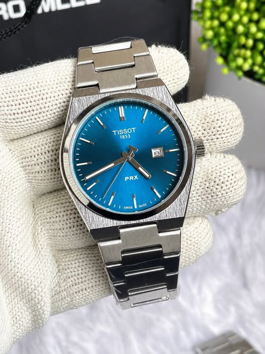 TISSSOT PRX QUARTZ SILVER BLUE AT104
