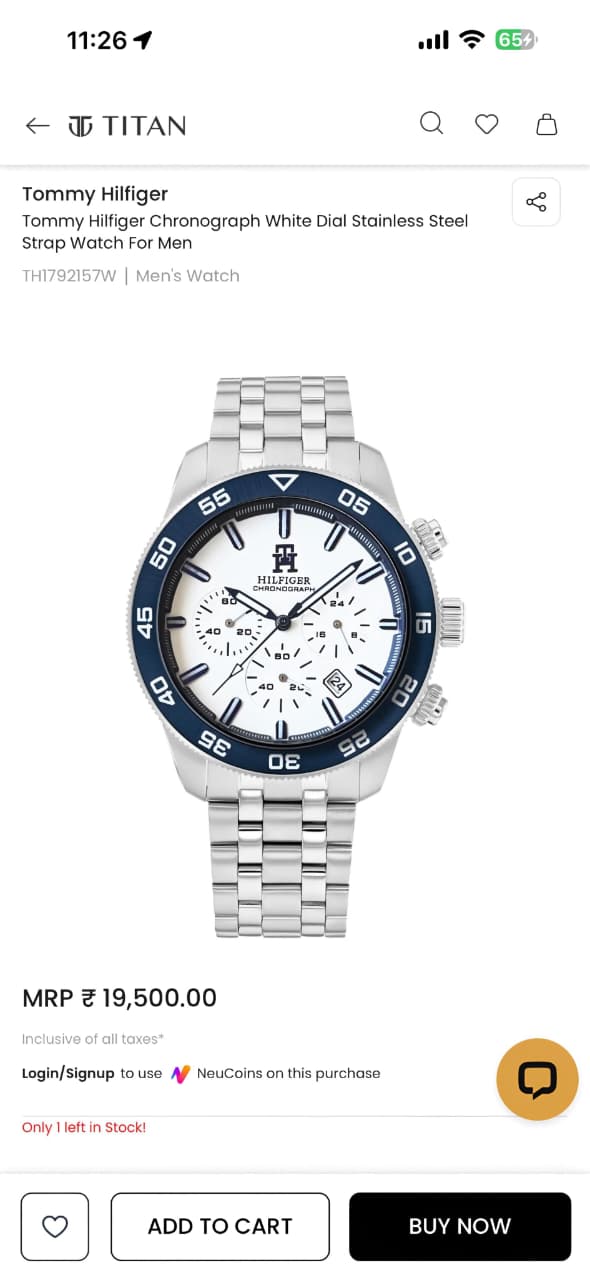 Tommy Hilfiger is a bold chronograph timepiece that perfectly blends sporty aesthetics with refined elegance, making it ideal for both everyday wear and special occasions. ⌚