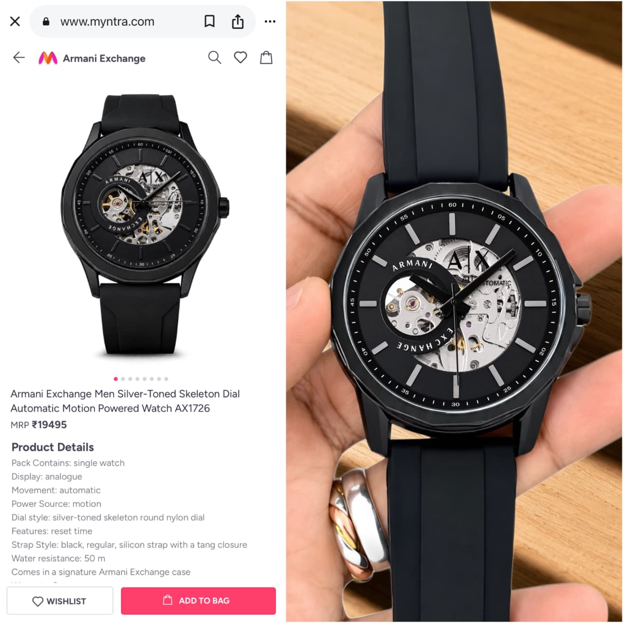 Armani Exchange Automatic watch combines bold contemporary design with premium mechanical craftsmanship and it is a perfect blend of luxury and sporty elegance. ✅