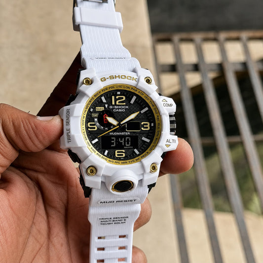*Casio G-Shock* model, which is known for rugged durability, water resistance, and shock resistance.