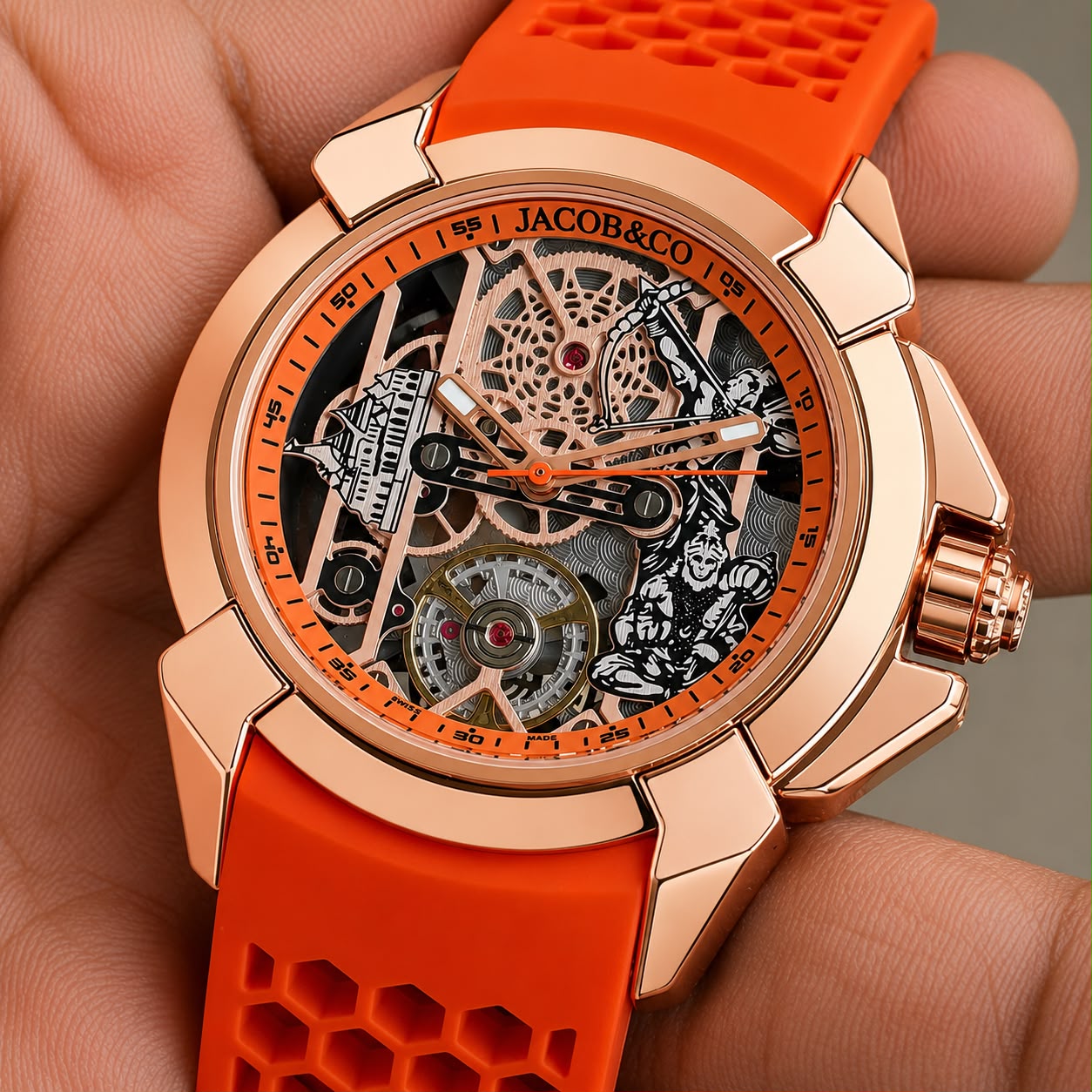 Jacob & co  Jai Shree Ram Edition      Super Demanded Article Now Available At Pocket Friendly Budget   Quartz  Swiss Smooth Movement