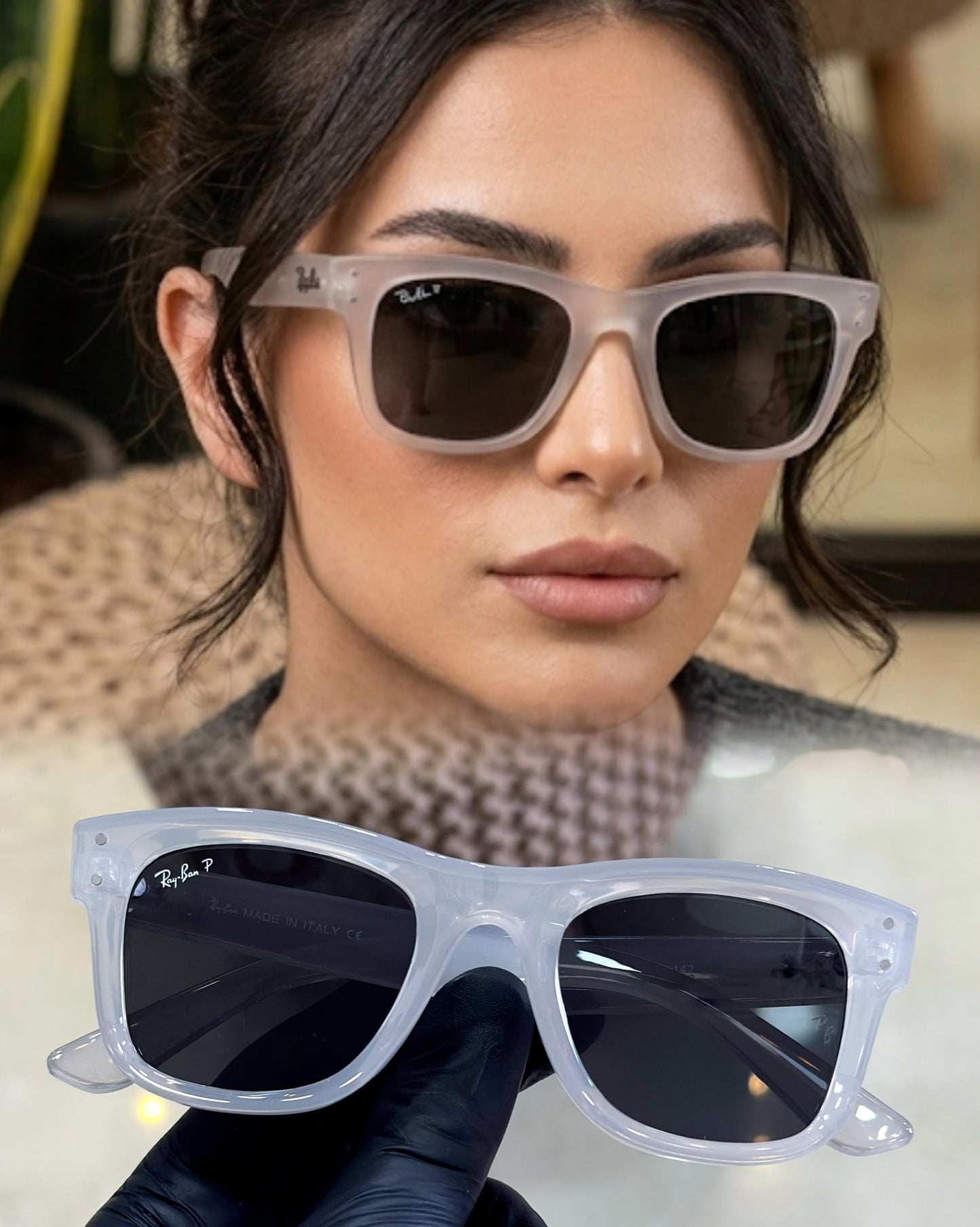 RAYBAN WHITE BLACK🌈 -MODEL NO:0502✌️ -RB REVERSE EDITION❤️