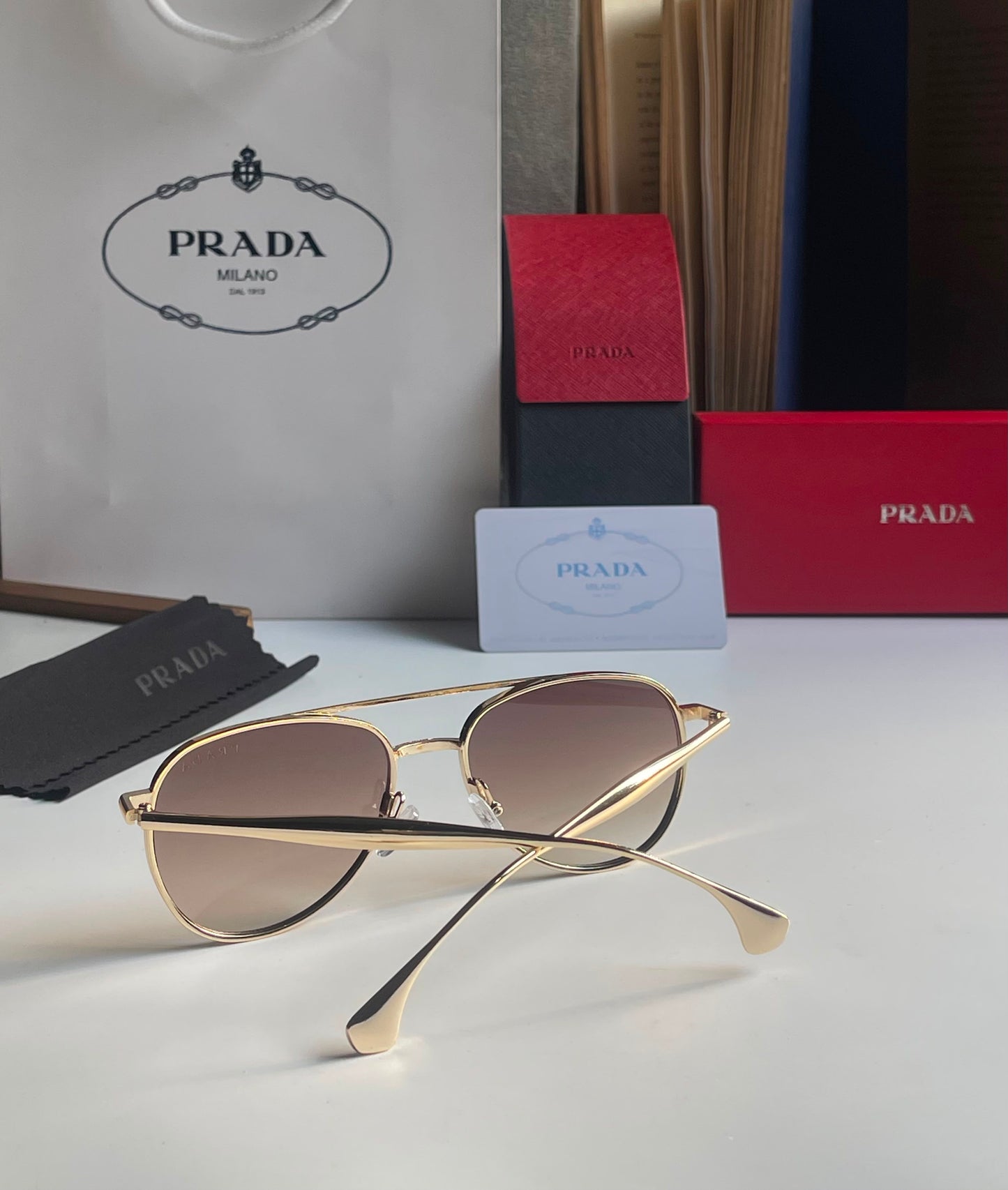 PRADA SUNGLASSES  UNISEX AVIATOR MODEL