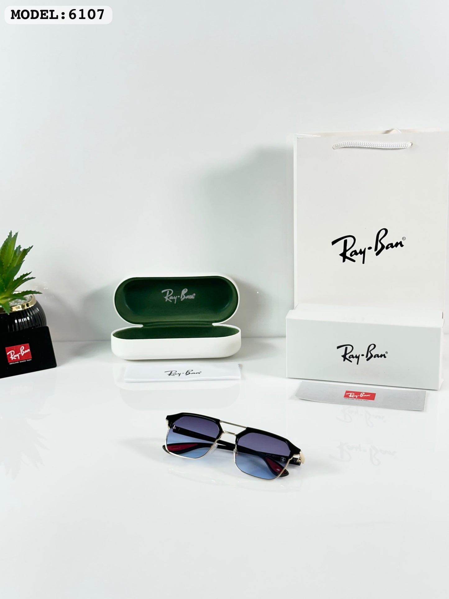RAYBAN 6107 GOLD BLACK BLUE