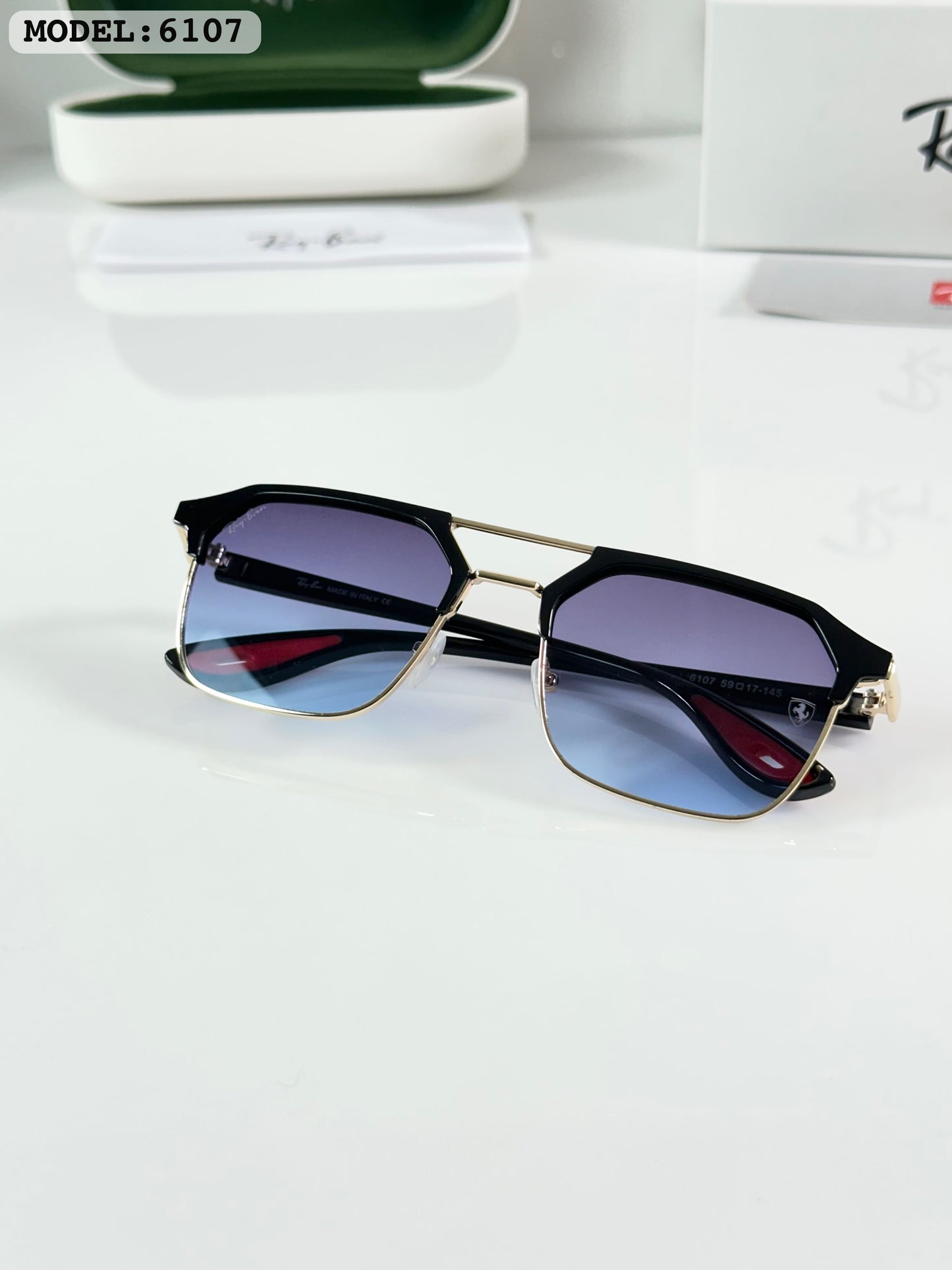 RAYBAN 6107 GOLD BLACK BLUE