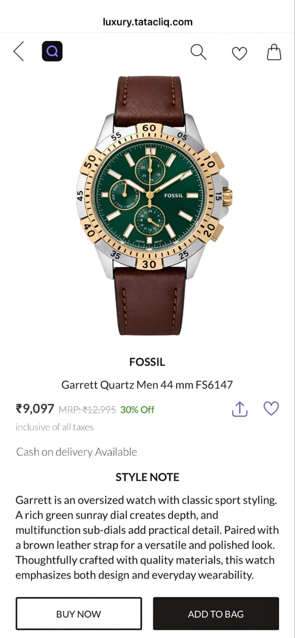 Fossil Garrett FS6147—a perfect combination of rugged performance and timeless elegance. ⌚