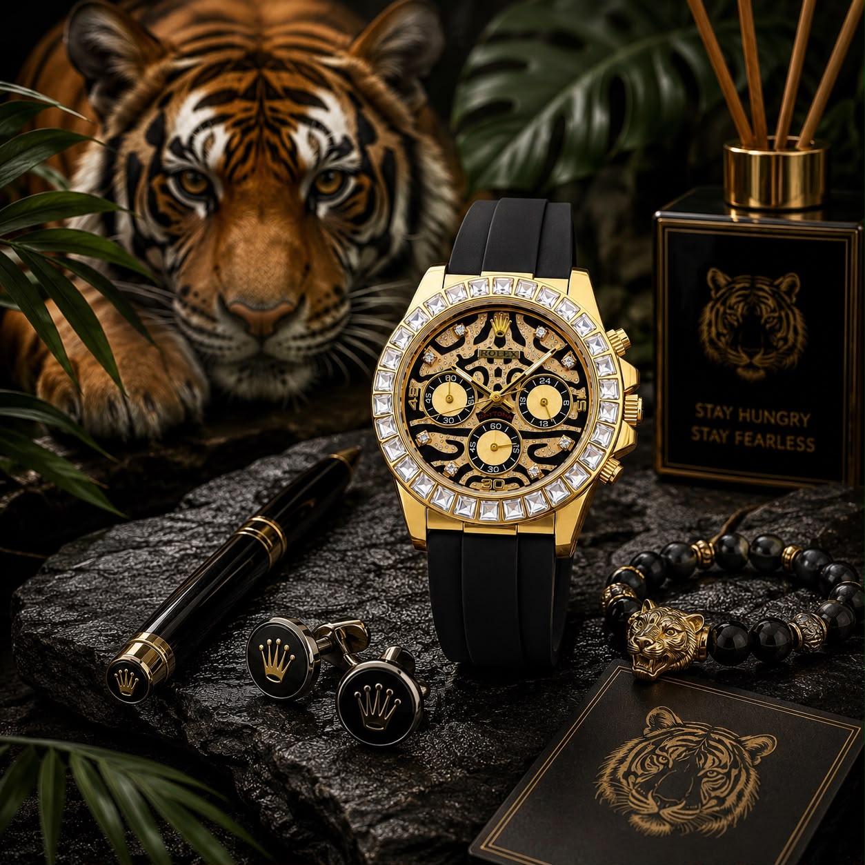 Rolex  Eye of The Tiger Edition  Premium Quality     Genuine Silicon Band