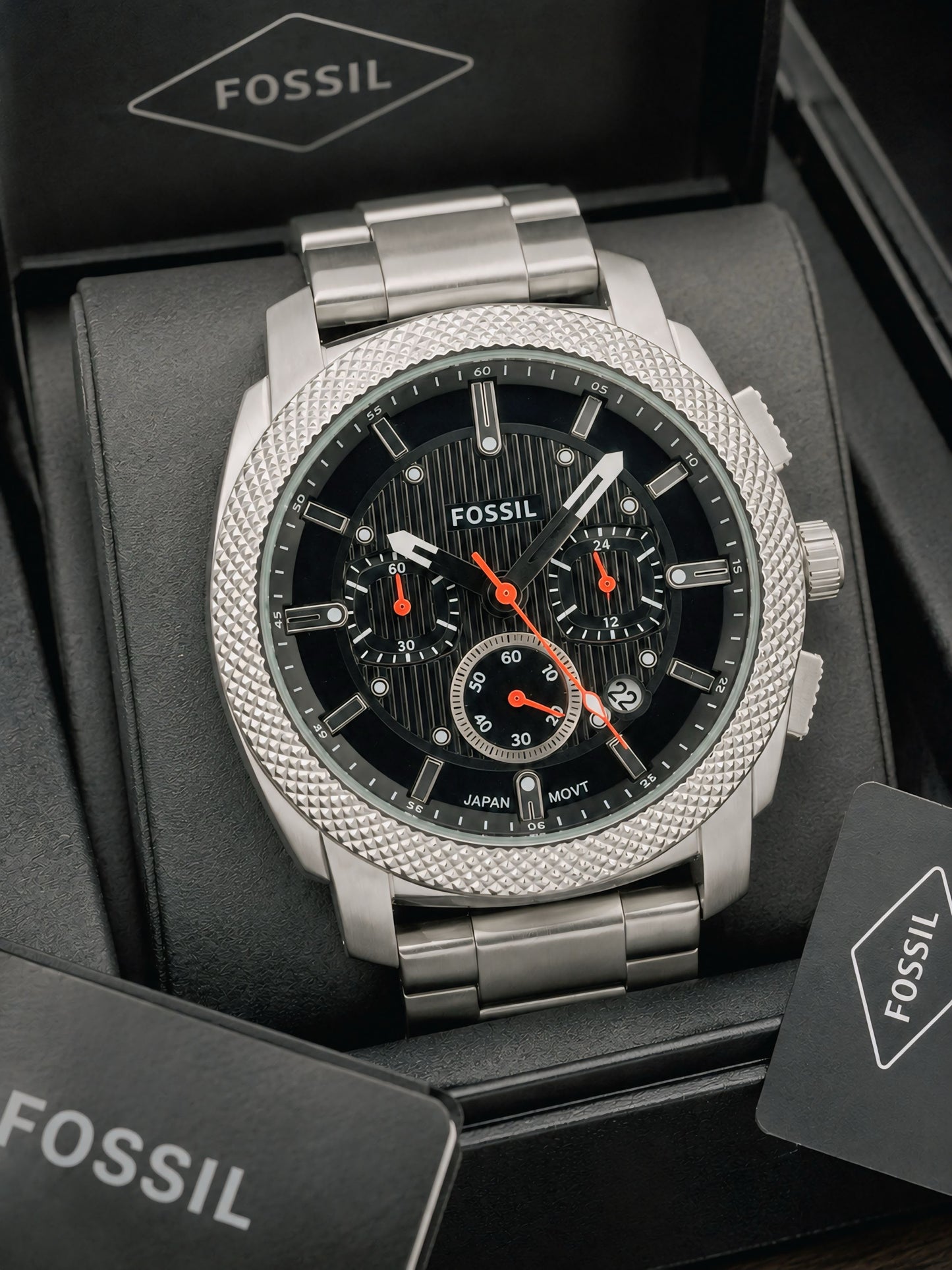  Fossil Machine Chronograph Analog Ion plated Dial Men's Matt Finish Watch
