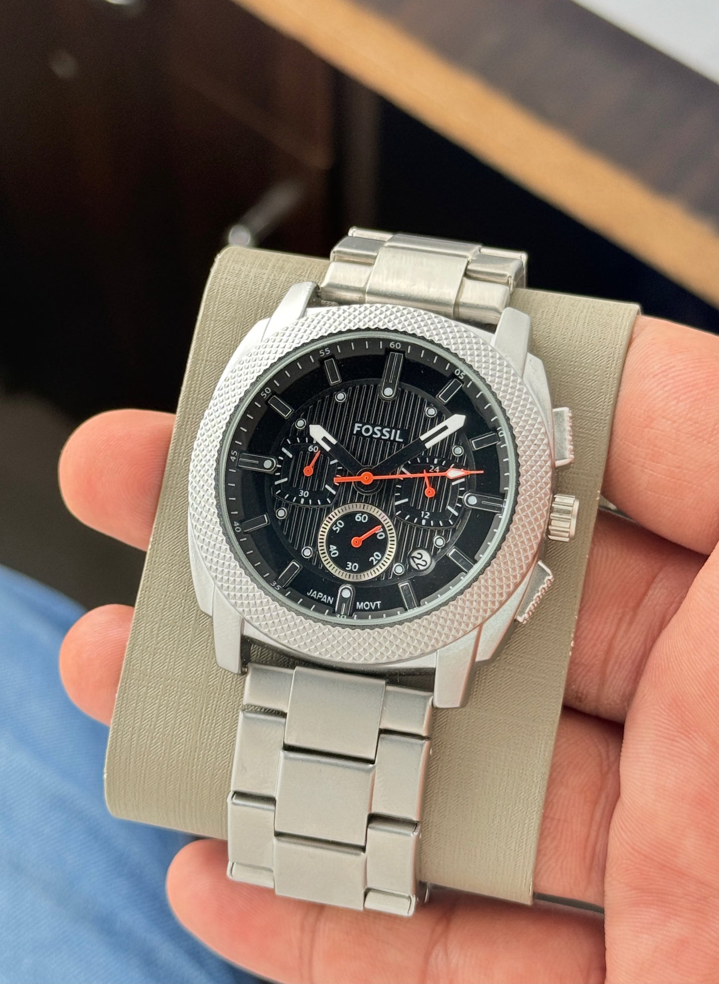  Fossil Machine Chronograph Analog Ion plated Dial Men's Matt Finish Watch